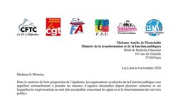 Covid-19 - Urgence sanitaire dans la Fonction Publique - Lettre ouverte à Amélie de Montchalin, Ministre de la transformation et de la Fonction Publiques